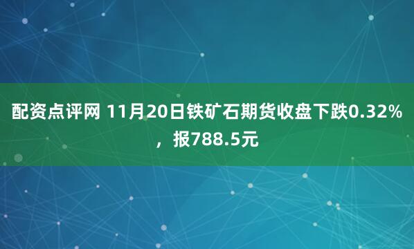 配资点评网 11月20日铁矿石期货收盘下跌0.32%，报788.5元