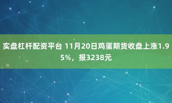 实盘杠杆配资平台 11月20日鸡蛋期货收盘上涨1.95%，报3238元